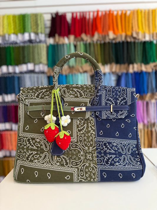 The Designer Signature Tote - Olive & Denim