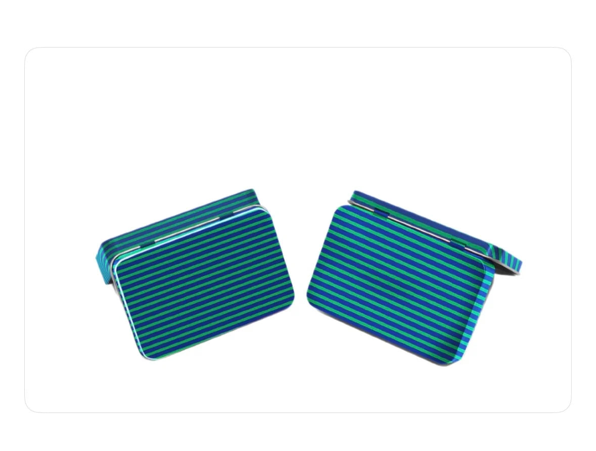 Trinket Tin - Green Stripe