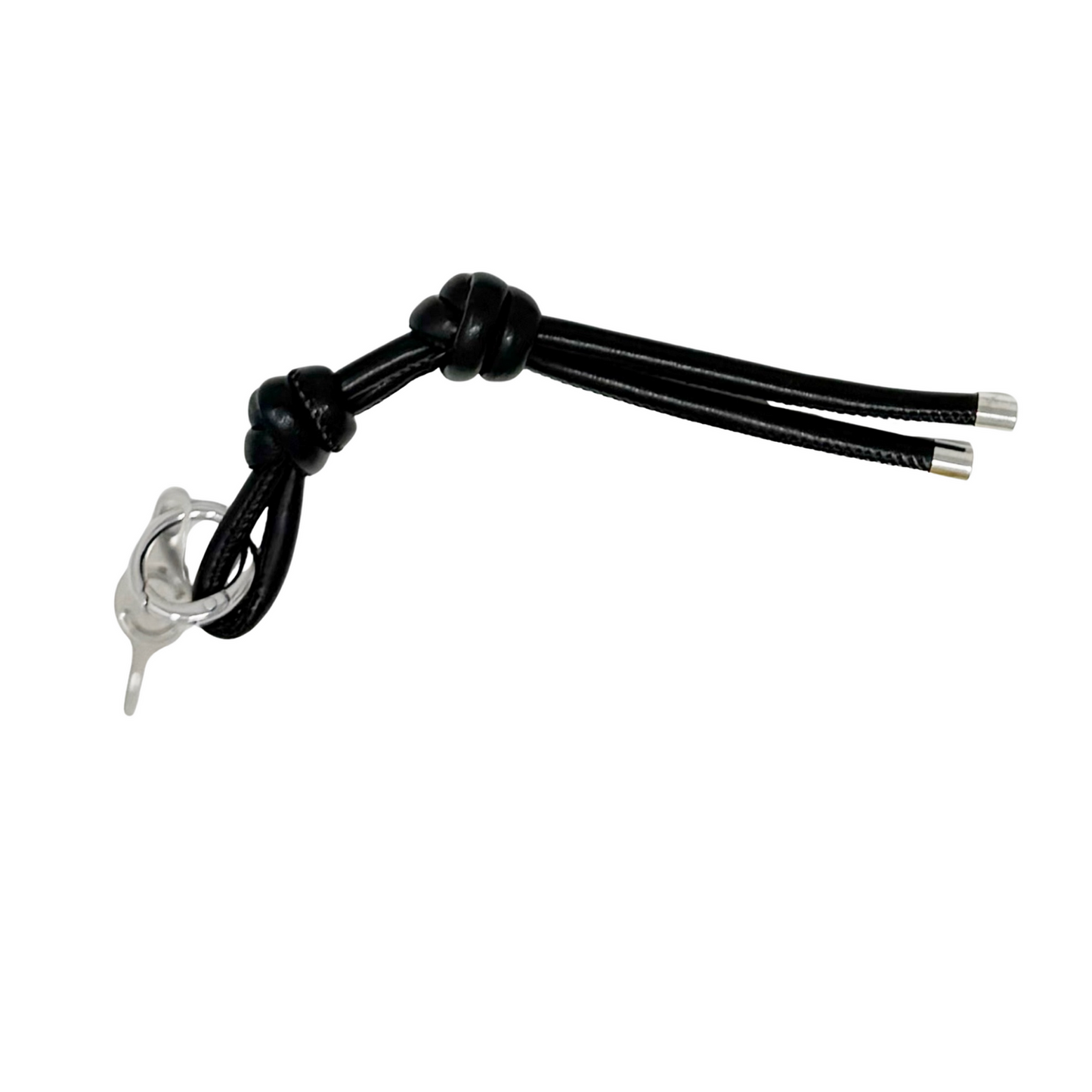 Knotted Leather Threader - Black